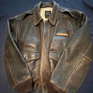 Avirex Vintage Bomber Heavy/Soft Leather Jacket, In good condition, Size M